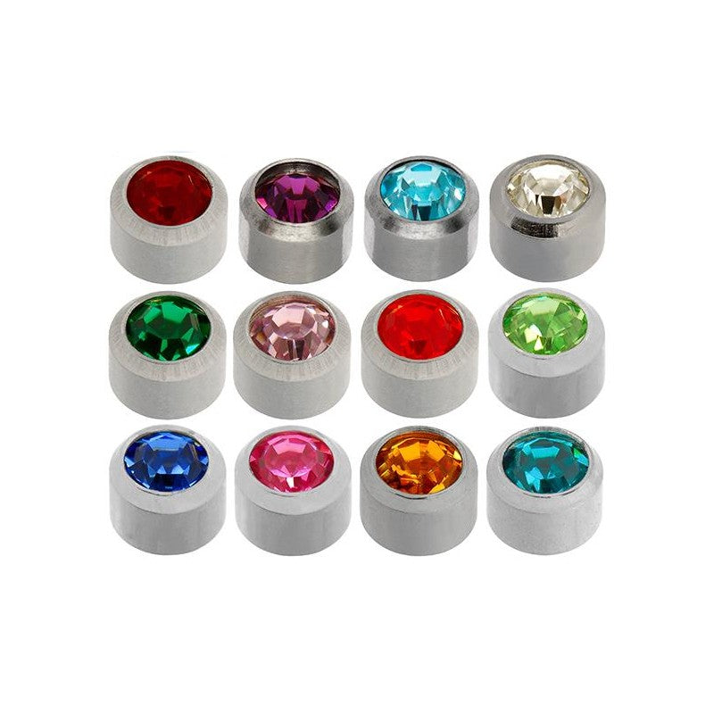 Stál skotlokkar, 12 litir (mánaðarsteinar) 4mm