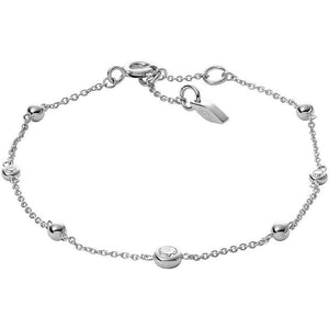 FOSSIL Sterling Metal Beads silfurarmband með zirkonia JFS00452