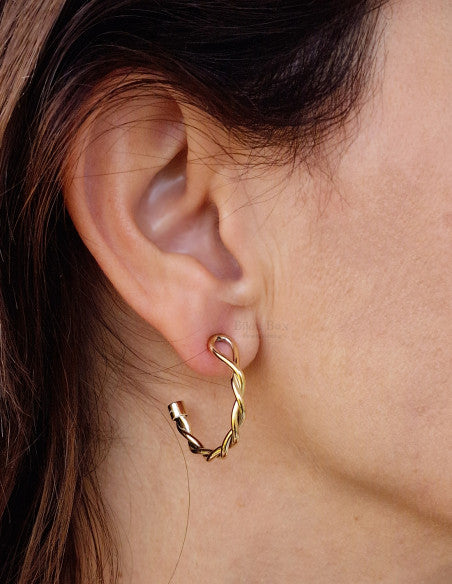 TOMMY HILFIGER Twist gylltir eyrnalokkar