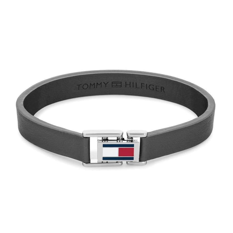 TOMMY HILFIGER Casual grátt leður herraarmband