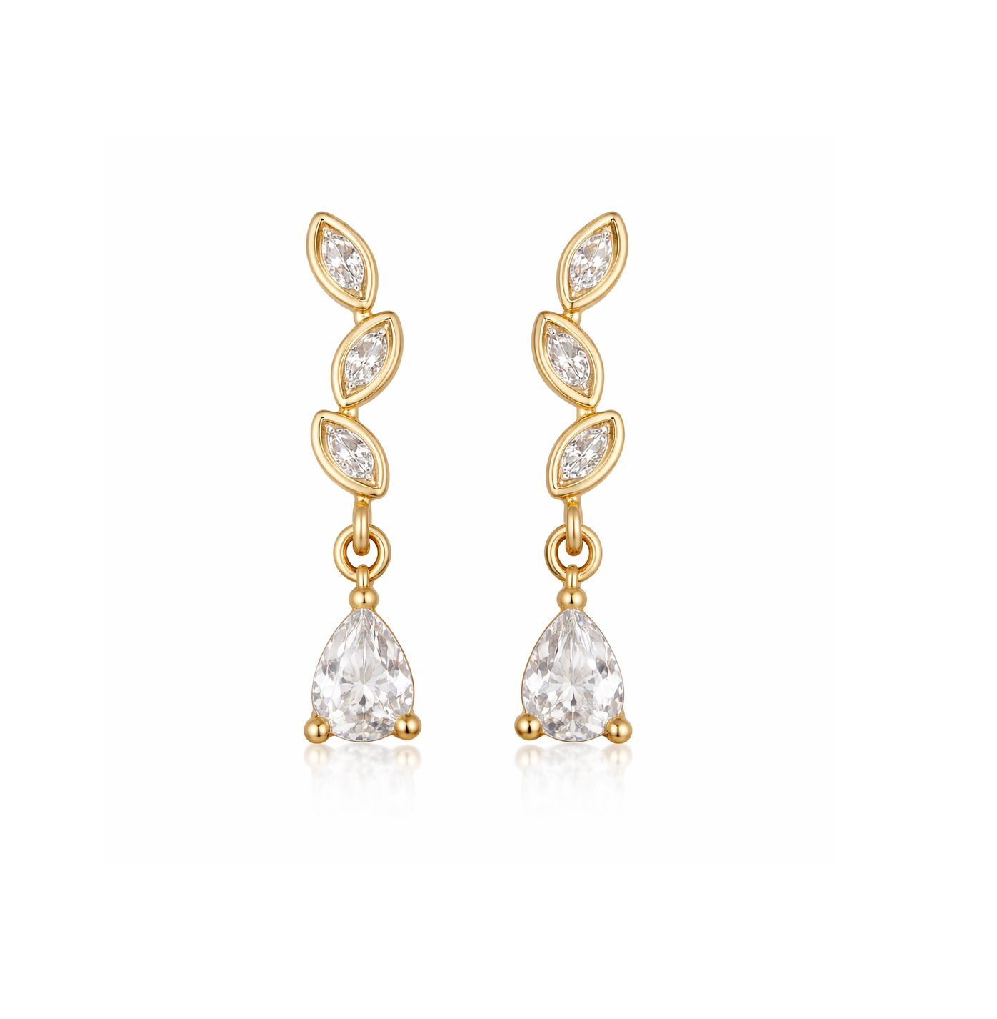 ASTORÍA Michelle gylltir silfureyrnalokkar með zirkonia