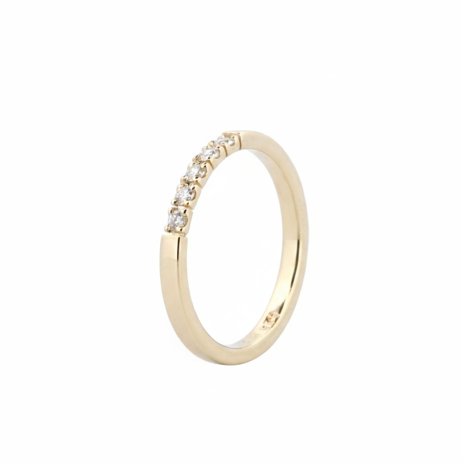 LAUPUR 14k alliance hringur með 5x 3pt demöntum