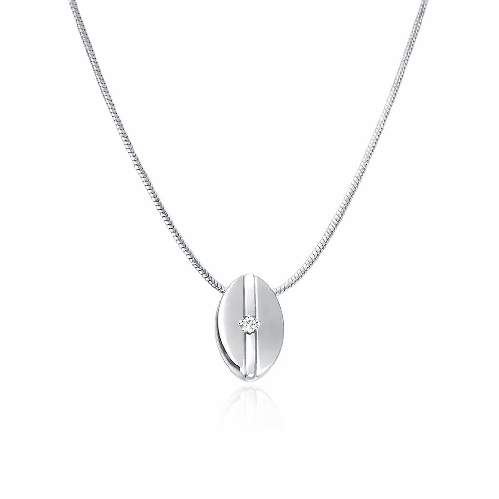 Hvítagullshálsmen 14kt með 0.01ct demanti