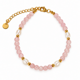 OCEANIA Ivy armband með ferskvatnsperlum | Rose quartz