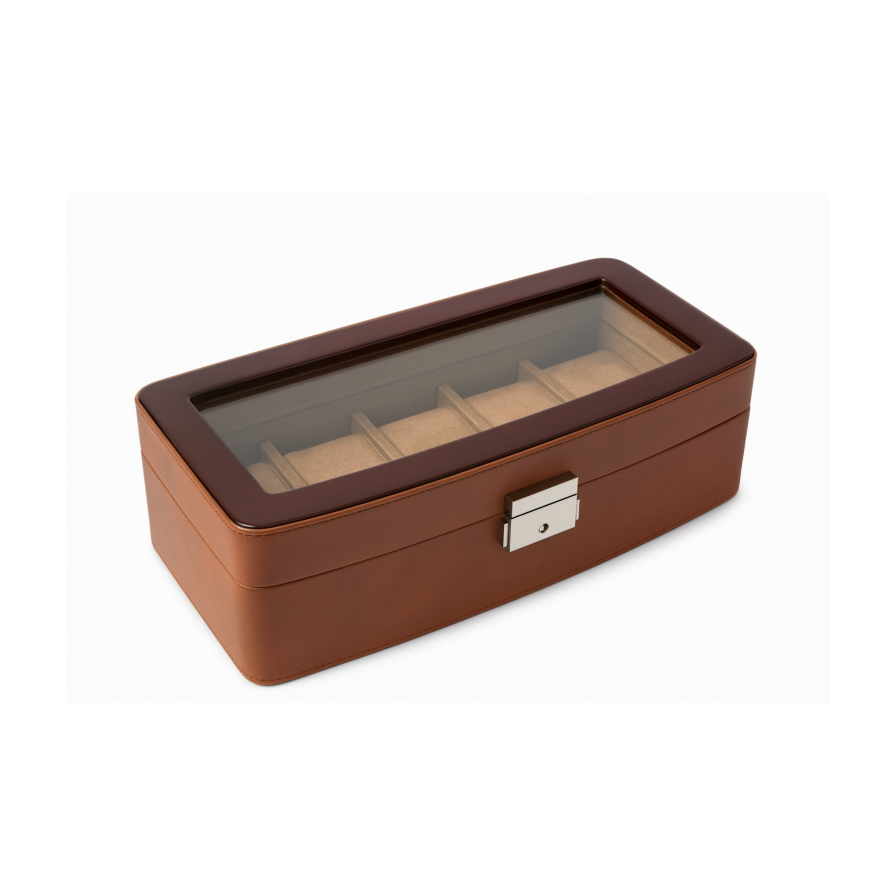 Úraskrín  úr við með leðuráferð | fyrir 5 úr