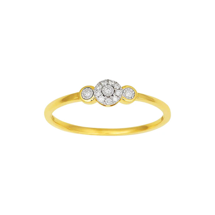 Gullhringur 14k með 0.05ct demöntum