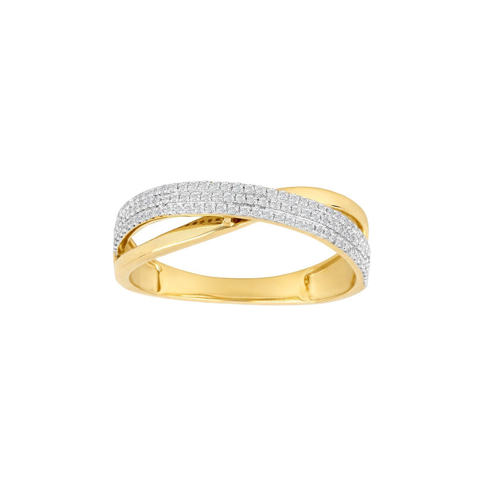 Gullhringur 14k með 0.20ct demöntum