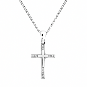 ASTORÍA Theresa Silver Cross with Zirconia Stones
