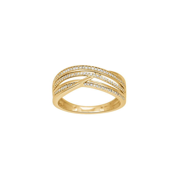 Gullhringur 14k með 0.15ct demöntum