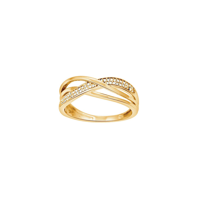 Gullhringur 14k með 0.09ct demöntum