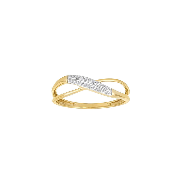 Gullhringur 14k með 0.05ct demöntum