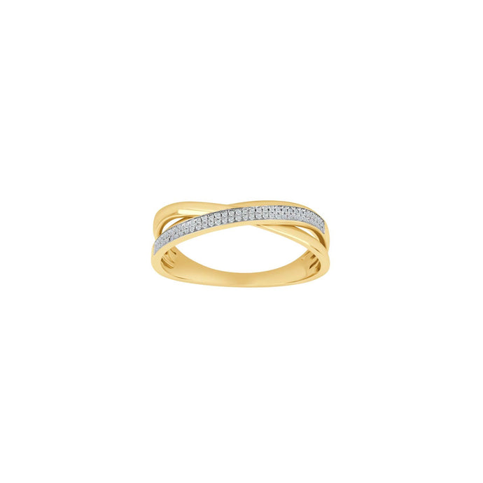Gullhringur 14k með 0.10ct demöntum