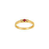 SIERSBØL 14Kt gullhringur með 0.08ct rúbín og 0.011ct demöntum ●180505
