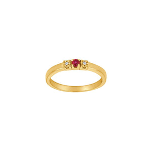 NORDAHL 14kt gold ring with 0.08ct ruby and 0.011ct diamonds ●180505
