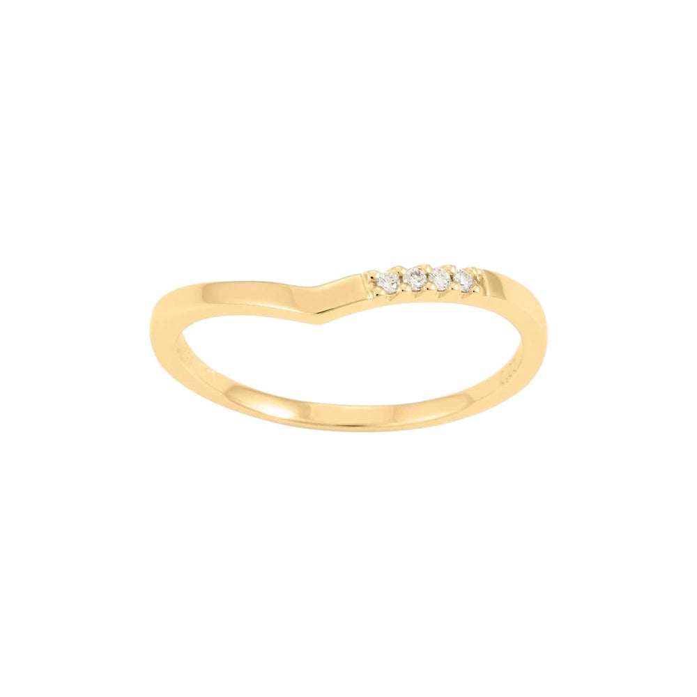 Gullhringur 14k með 0.03ct demöntum
