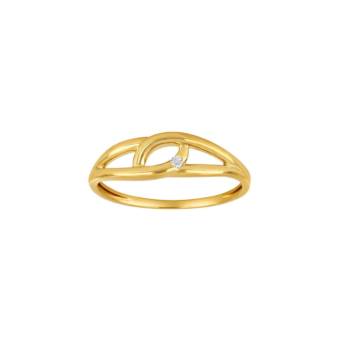 Gullhringur 14k með 0.02ct demanti