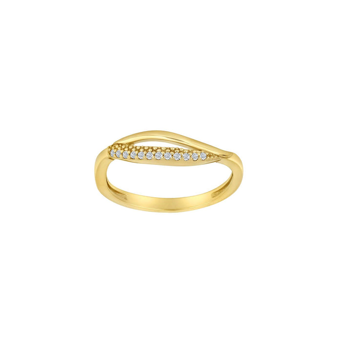 Gullhringur 14k með zirkonia