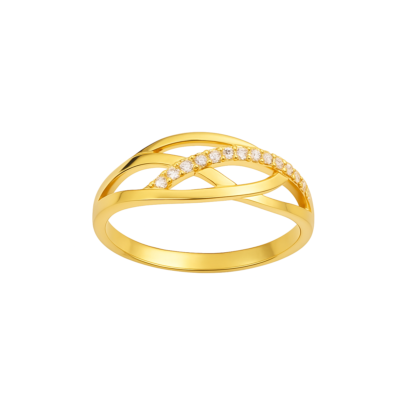 Gullhringur 14k með zirkonia