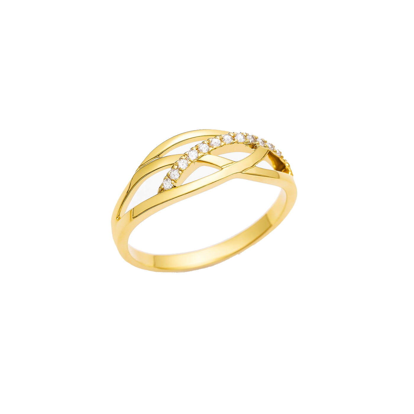 Gullhringur 14k með zirkonia
