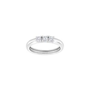 JOANLI Obi silver ring with 3 zirconia ●330950
