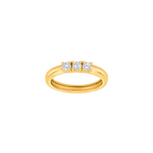 JOANLI Obi gylltur silfurhringur með 3 zirkonia ●335950