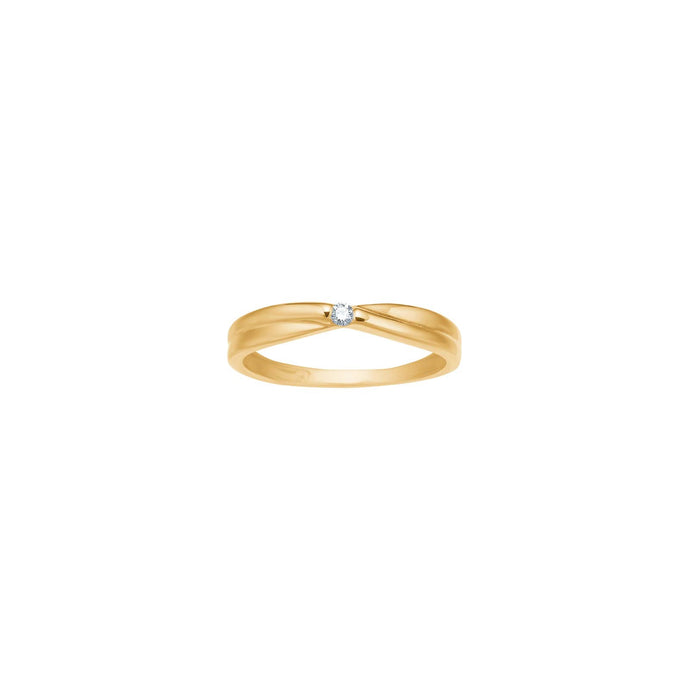 Gullhringur 14k með 0.03ct demanti