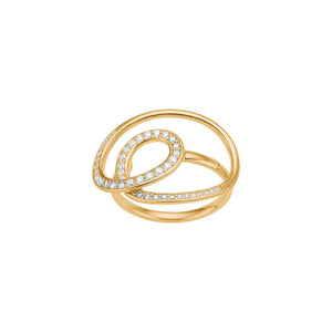 JOANLI Ruelle gold-plated silver ring with zirconia ●000759