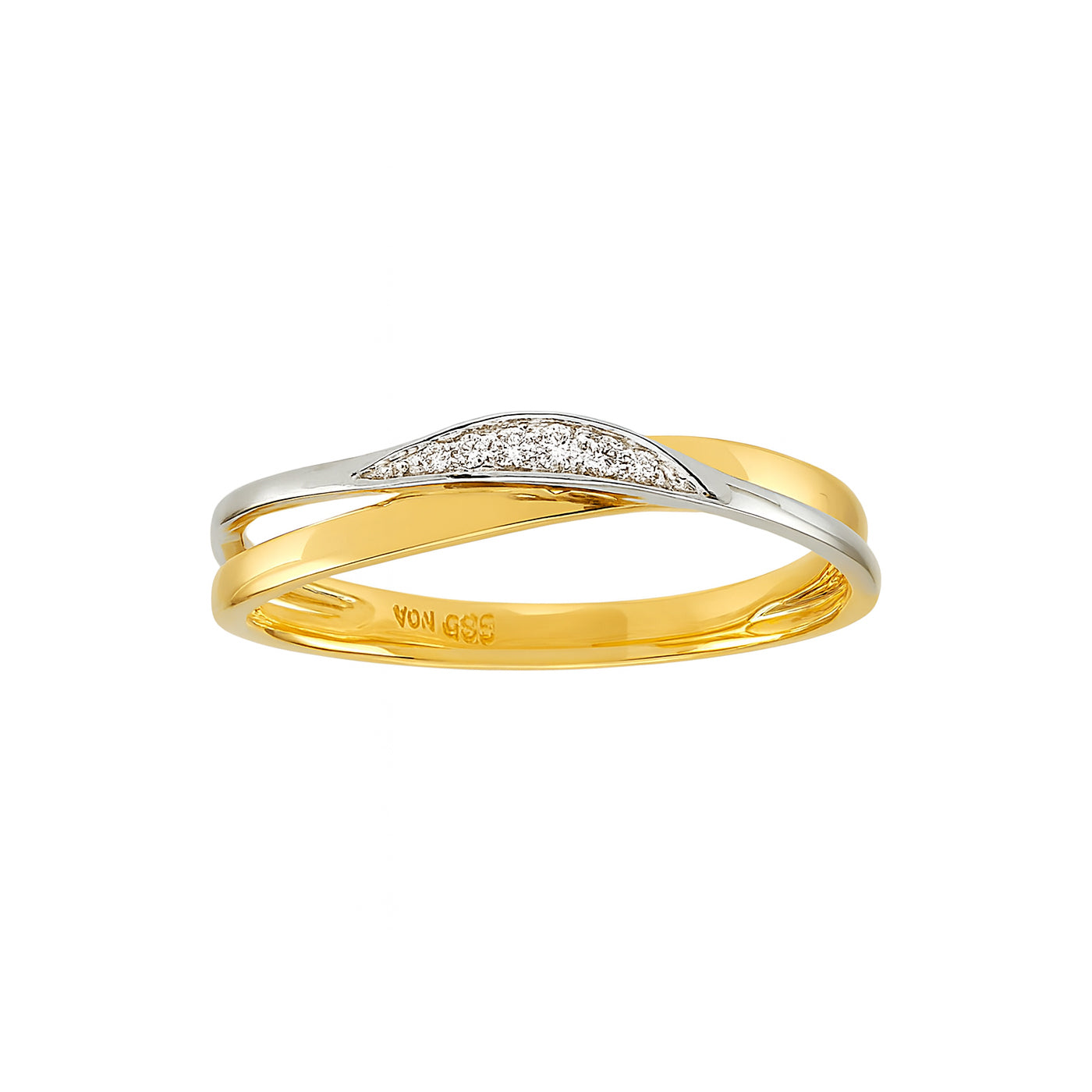 Gullhringur 14k með 0.043ct demöntum