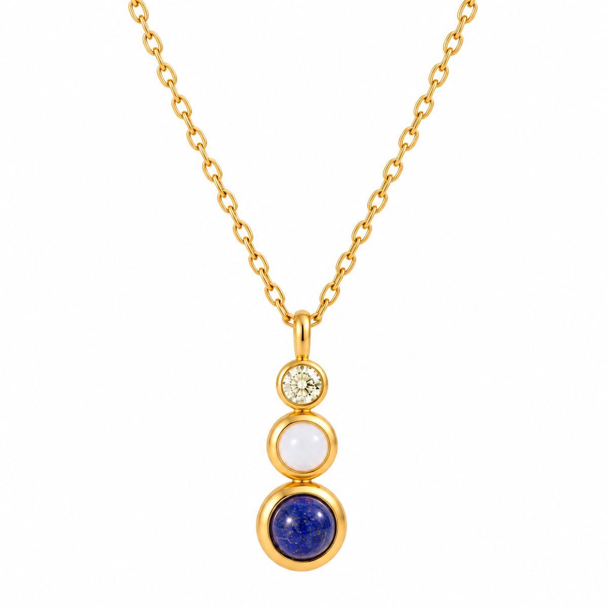 ASTORÍA Sienna gyllt hálsmen með náttúrusteinum | Lapis lazuli