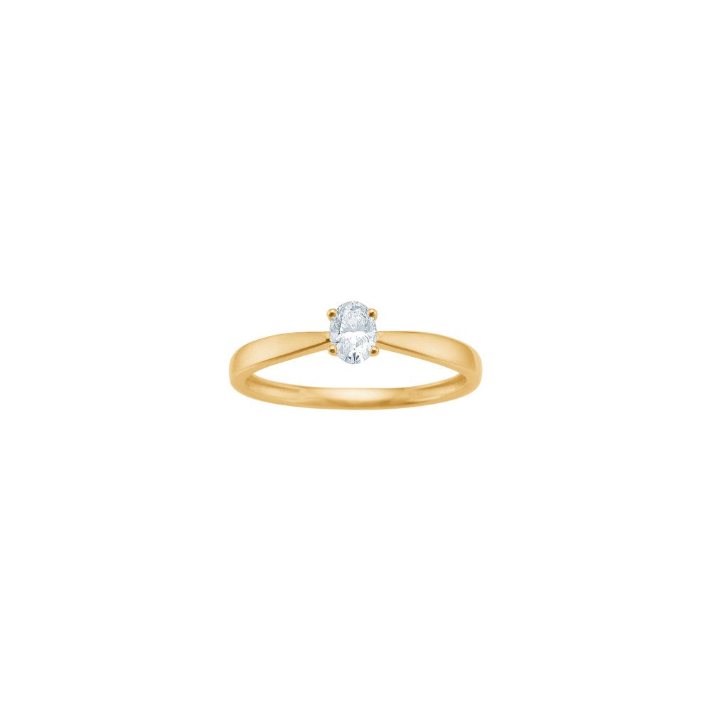 SIERSBØL LUXURY 14kt gold ring with oval lab grown diamond 0.25ct ●640500
