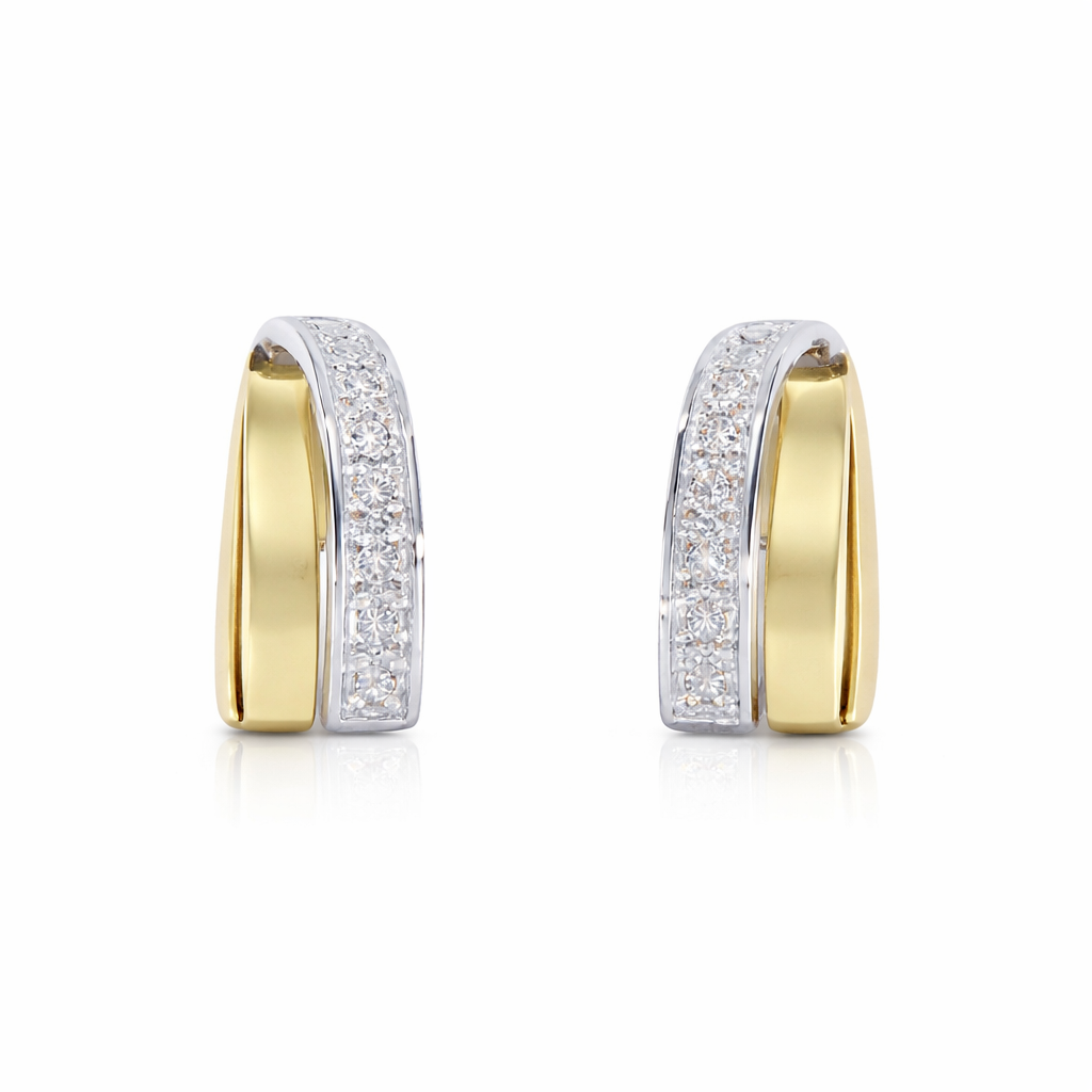 Gulleyrnalokkar 14kt með 0.04 demöntum