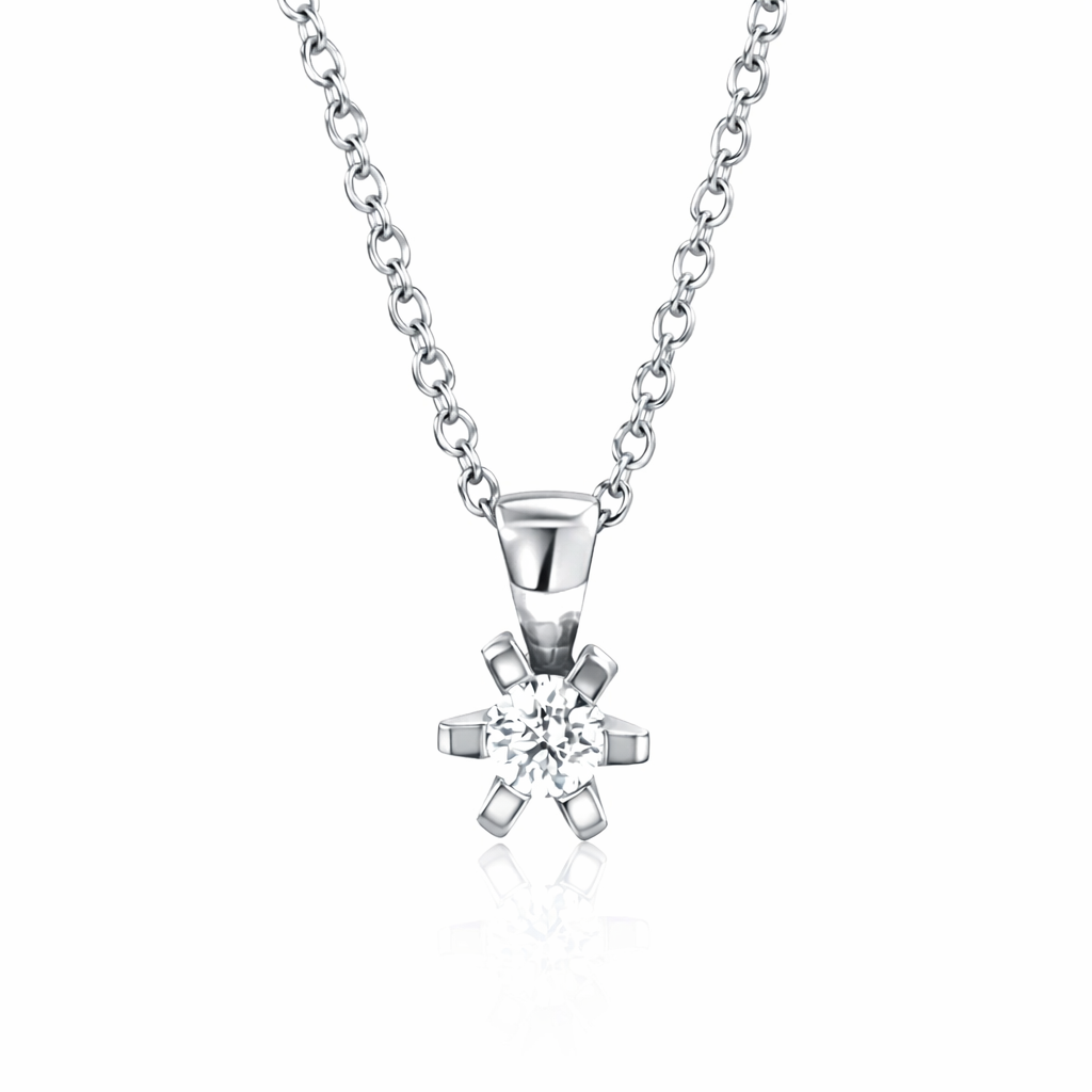 Silfurhálsmen með zirkonia