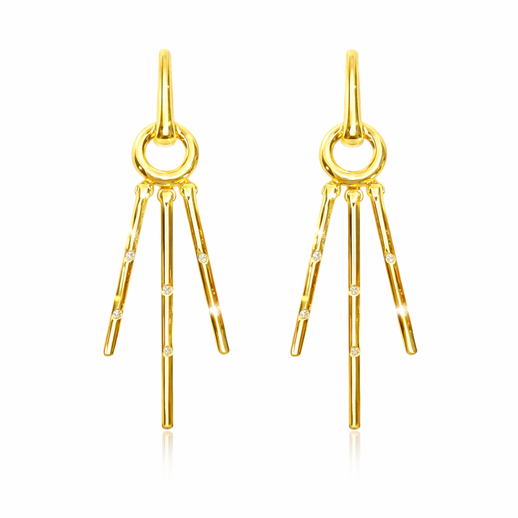 Gulleyrnalokkar 14kt með 0.06ct demöntum