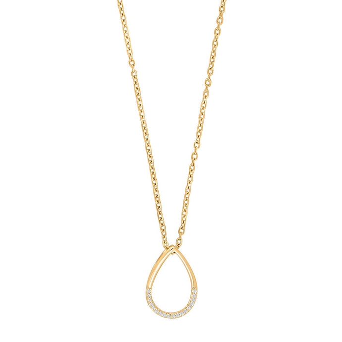 Gullhálsmen 14k með 0.03ct demöntum