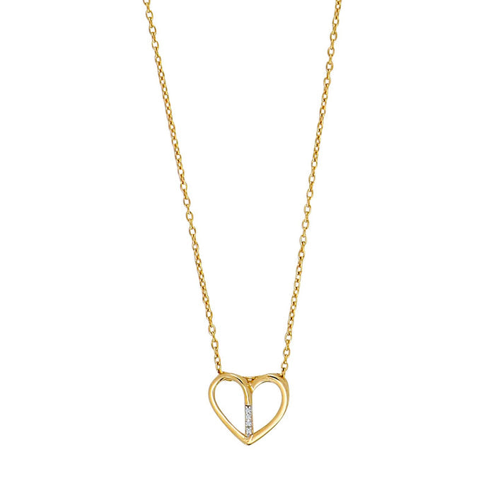 Gullhálsmen 14k með 0.010ct demöntum
