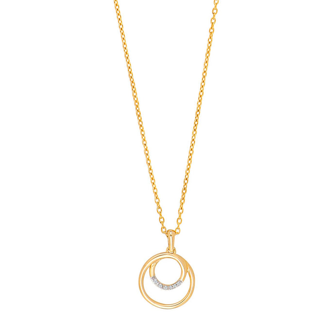 Gullhálsmen 14k með 0.02ct demöntum