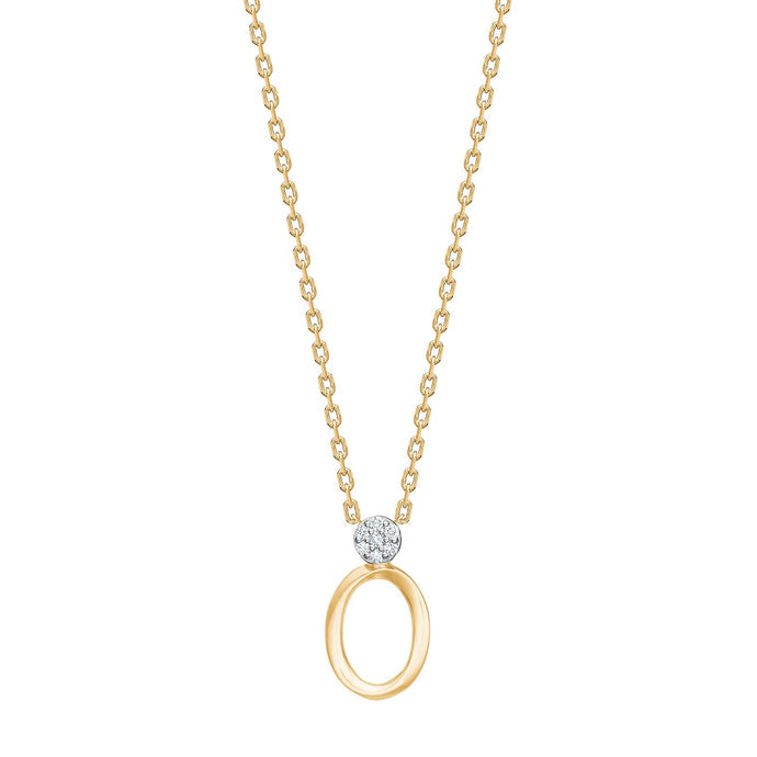 Gullhálsmen 14k með 0.035ct demanti