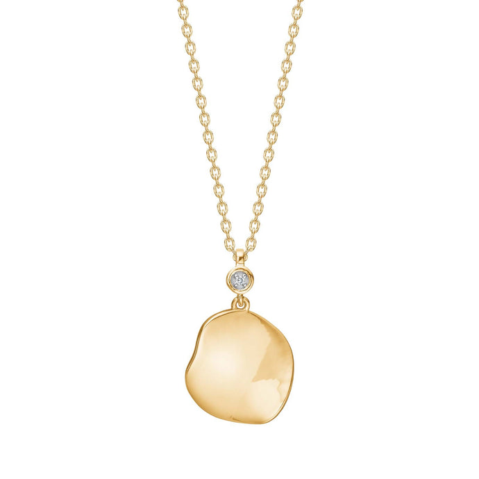 Gullhálsmen 14k með 0.005ct demanti