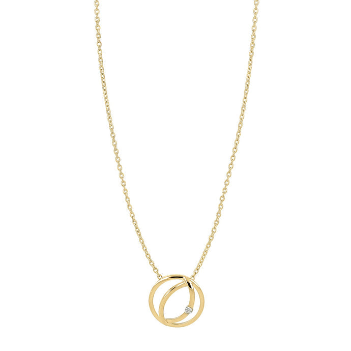 Gullhálsmen 14k með 0.02ct demöntum