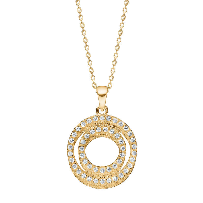 Gullhálsmen 8kt með zirkonia