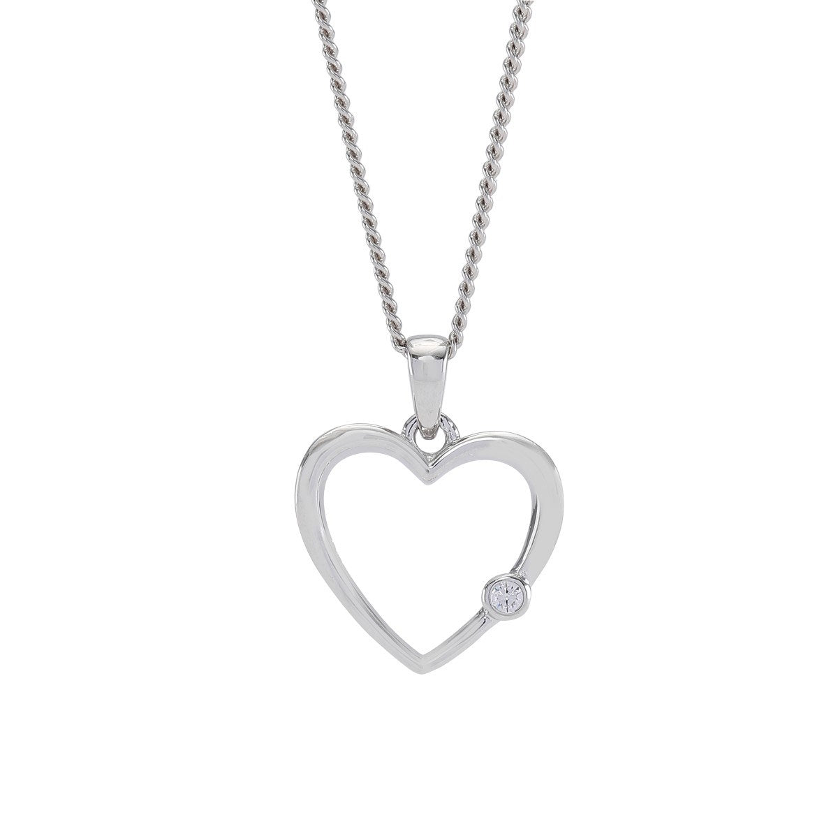 NORDAHL Heart silfurhálsmen með zirkonia •30900