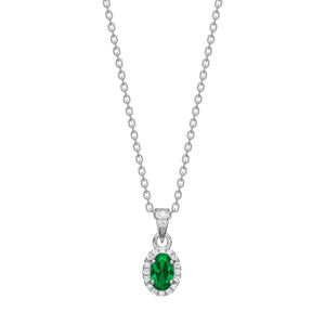 NORDAHL Roset silver necklace with green and clear zirconia ●120900
