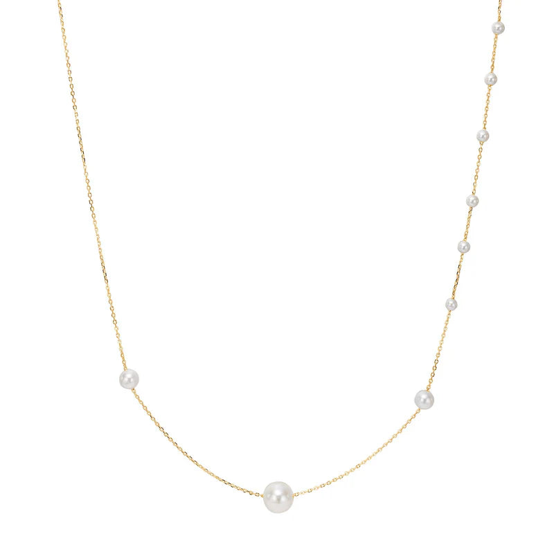 JOANLI Rachel gyllt silfurhálsmen með ferskvatnsperlum