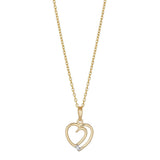 NORDAHL Heart 14kt gullhálsmen með 0.005ct demanti ●050500