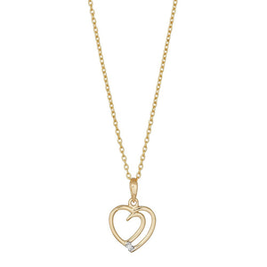 NORDAHL Heart 14kt gullhálsmen með 0.005ct demanti ●050500