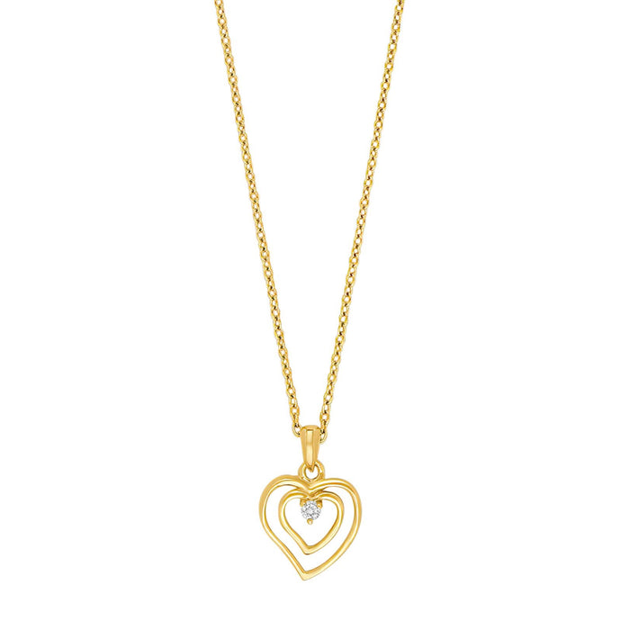 Gullhálsmen 14k með 0.015ct demöntum