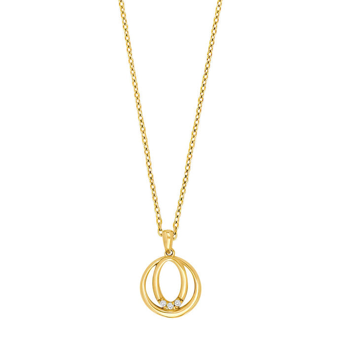 Gullhálsmen 14k með 0.015ct demöntum