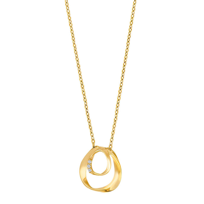 Gullhálsmen 14k með 0.015ct demöntum
