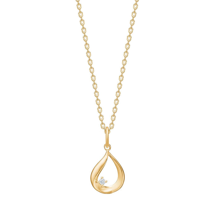 Gullhálsmen 14k með 0.015ct demanti