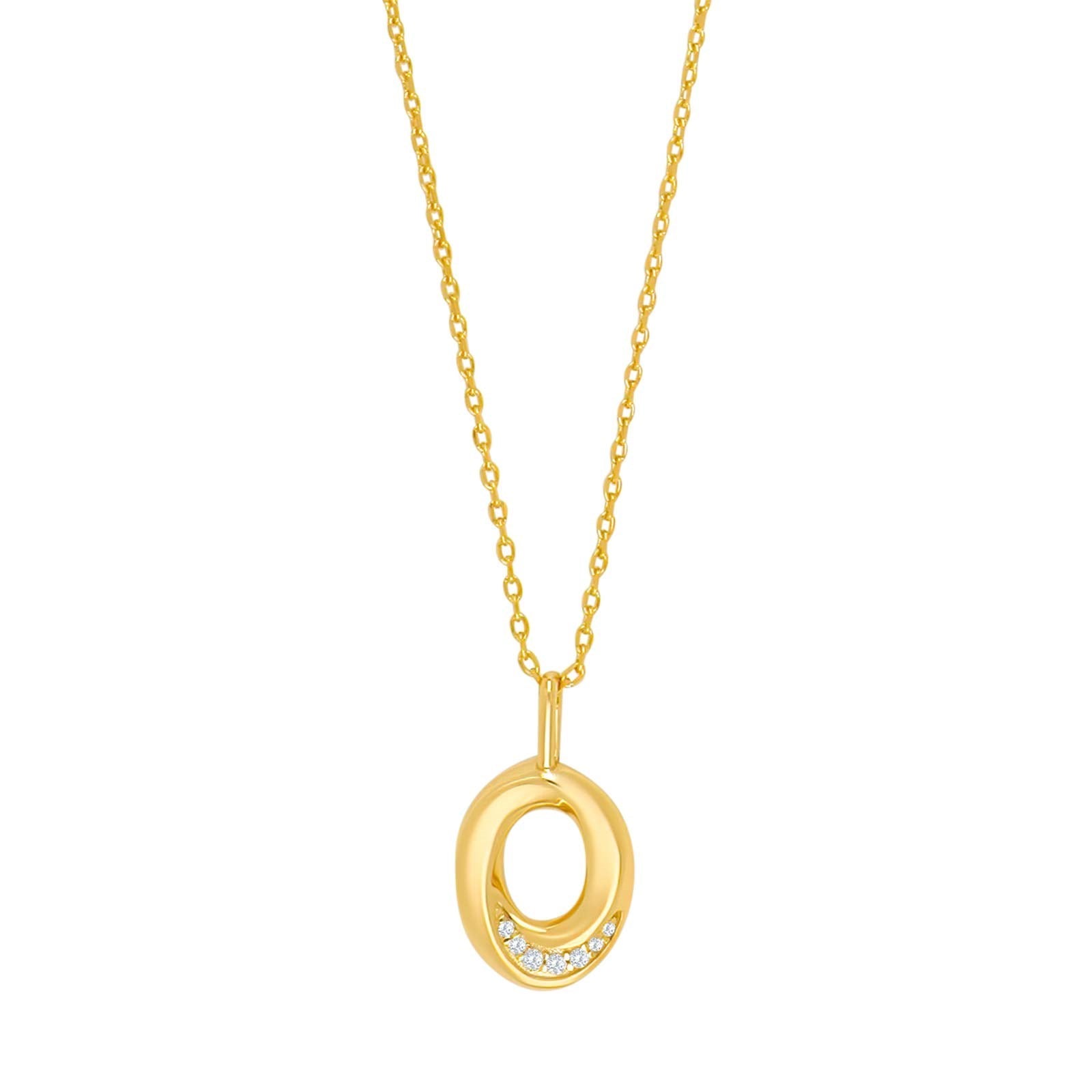 JOANLI Olga gyllt silfurhálsmen með zirkonia ●035900